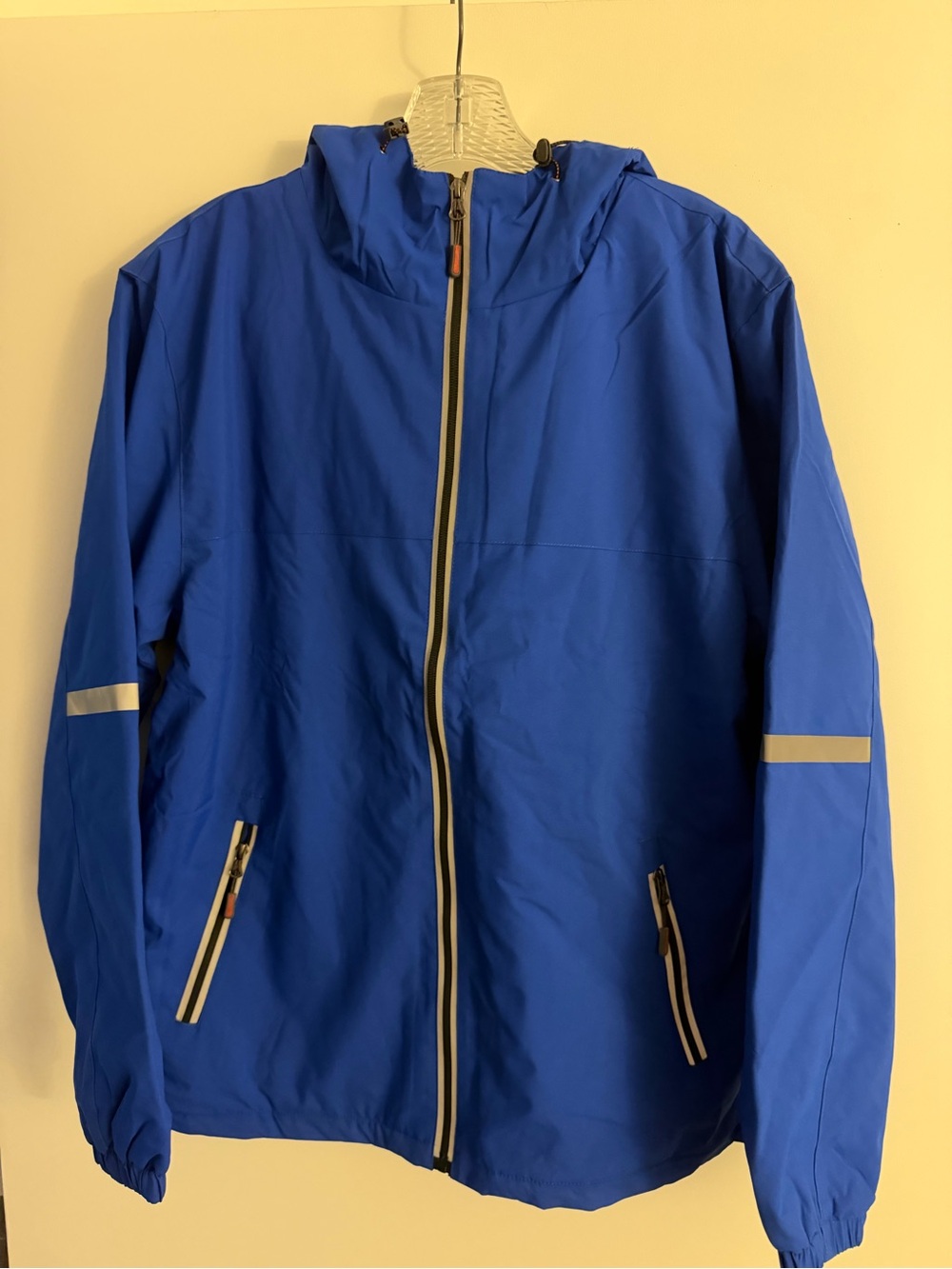 Blue Hooded Windbreaker Jacket